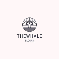 Sticker - Whale logo icon design template vector illustration