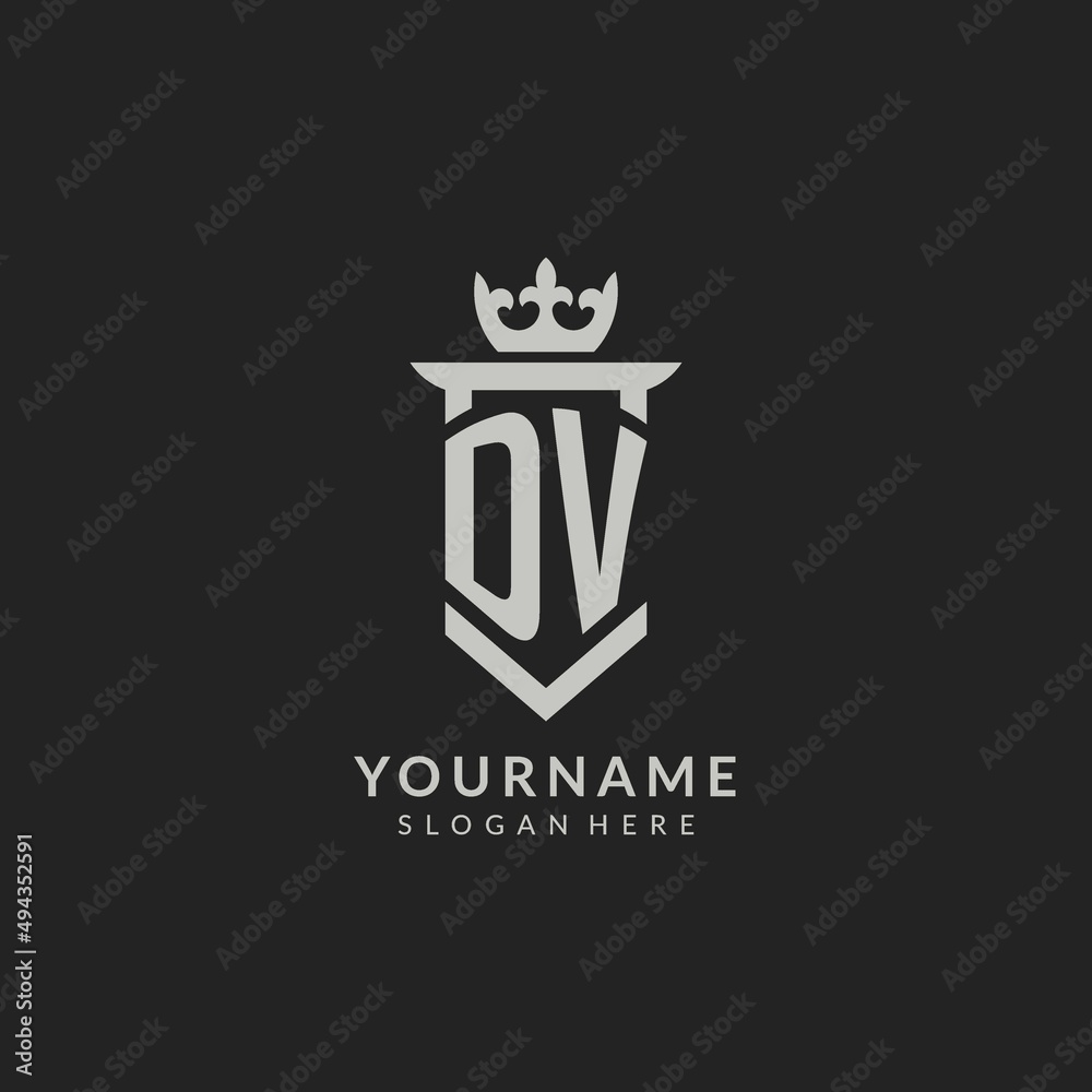Initial DV shield and crown logo style Stock Vector | Adobe Stock
