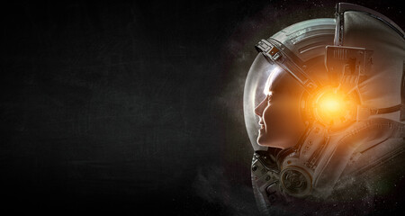 Wall Mural - astronaut and space exploration theme. . mixed media