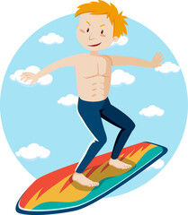 Poster - Summer cartoon character surffing