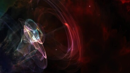 abstract twisted multicolored unidentified spinning plasma cosmic cloud wave object. 4k 3d rendering