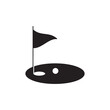 © fahmi - Golf sports icon in black flat glyph, filled style isolated on white background