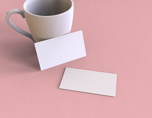 Poster - Background for business card mock-up. Business card design background. 3D rendering illustration.
