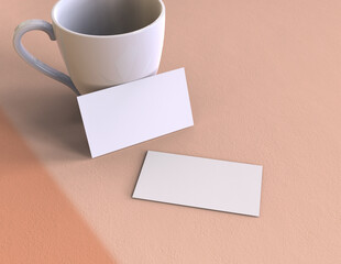 Poster - Background for business card mock-up. Business card design background. 3D rendering illustration.
