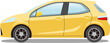 Car compact car hatchback yellow vector illustration