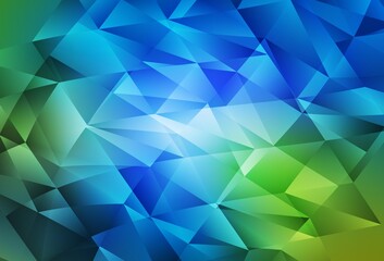 Poster - light blue, green vector pattern with polygonal style.