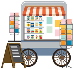 Wall Mural - A cute souvenir shop on white background