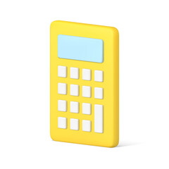 Poster - Yellow electronic counting machine device with display and white buttons 3d icon isometric vector