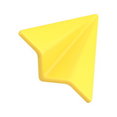 Poster - Yellow paper plane 3d isometric icon vector illustration