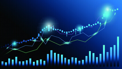 Stock market, finance background. Stock market or forex trading graph in graphic concept suitable for financial investment or Economic trends business concept. Trading and financial market.