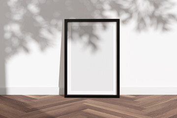 Mock up of a frame on a white wall - 3d rendering