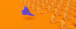 © RocknRoller Studios - Origami Birds against a Orange background. Manager concept with Copy Space.