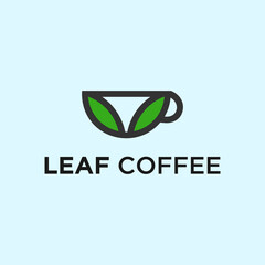 Wall Mural - coffee leaf logo or cafe logo