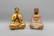 A horizontal shot of Buddha statues.