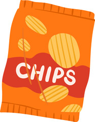 Wall Mural - chips packaging cartoon illustration