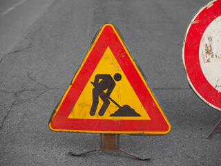 Sticker - road works sign