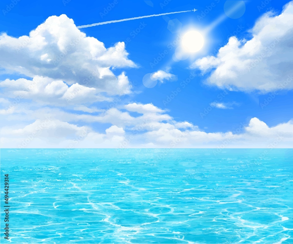 空と雲の海の絵