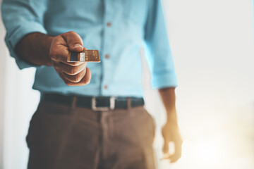 Aufkleber - Ill pay for that with this. Cropped shot of a businessman holding a credit card.