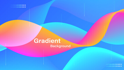 Dynamic gradient wavy abstract background.