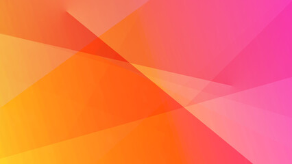Wall Mural - Orange yellow pink abstract geometric pattern. Colorful background with space for design. Bright art backdrop. Web banner.
