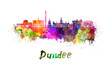 Dundee skyline in watercolor
