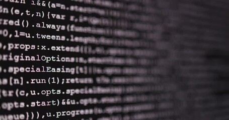 Aufkleber - 4K Close up shot programming tag coding on screen. Background concept for programming and coding web development.