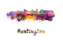 Huntington Skyline In Watercolor