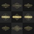 © provectors - Vintage logos and monograms set elegant flourishes line art graceful ornaments victorian style vector template design