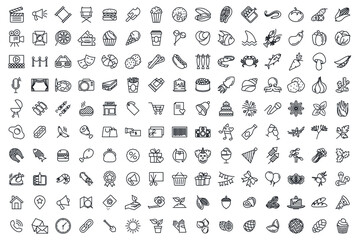 150 icon set symbol template for graphic and web design collection logo vector illustration