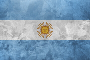 Textured photo of the flag of Argentine.