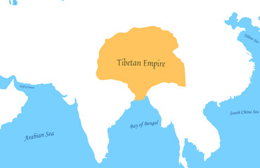  Map of Tibetan Empire Asia China Country