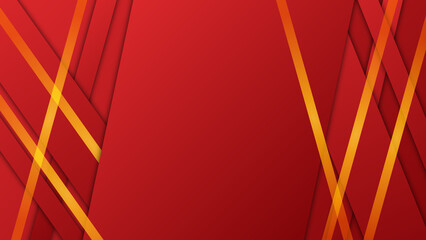 Wall Mural - Modern red gold abstract background paper shine and layer element vector for presentation design. Suit for business, corporate, institution, party, festive, seminar, and talks.