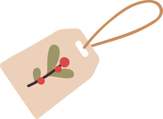 Wall Mural - label for christmas gift colored illustration