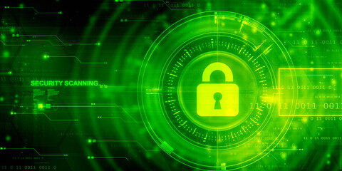 2d illustration Safety concept: Closed Padlock on digital background
