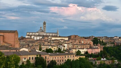 Fototapete - Siena, Tuscany, Italy - Night scenic Siena Cathedral