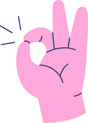 Wall Mural - hand showing ok gesture cartoon illustration