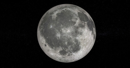 Wall Mural - Breathtaking view of the bright full moon in the night sky