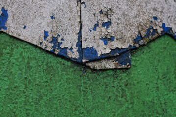 Wall Mural - colored metal texture from an old dirty gray green iron shabby wall