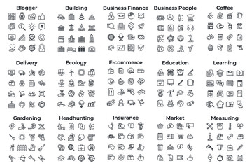 mega pack icon set symbol template for graphic and web design collection logo vector illustration