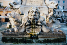 Statue Of A Fountain In Rome, Italy