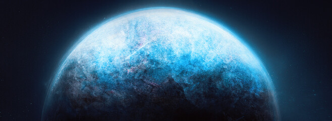 Wall Mural - blue planet in space.