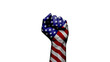 USA hand clenched into a fist, independence and freedom