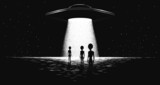 Fototapeta Kosmos - arrival of aliens to planet