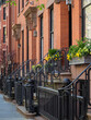 Residential brownstone houses in Brooklyne, New York.
