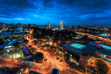 Belo Horizonte lights at dusk on the view point