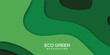 © Irina - Modern green abstract background paper art style. Eco concept design template.Vector illustration.
