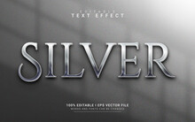 Silver Text Effect, For Logo Mock Up