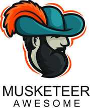 Musketeer Head Character Mascot Logo