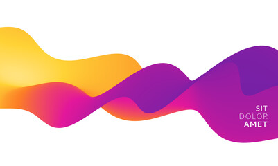 Wall Mural - 3D abstract wavy background with modern gradient colors. Motion sound wave. Vector illustration for banner, flyer, brochure, booklet, presentation or websites design.