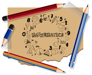 Poster - Doodle math formula with Mathematics font on notebook page